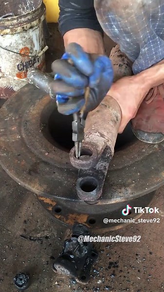 Rusty Excavator Axle Joint Repair