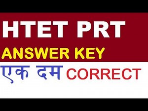 HTET PRT LEVEL 1 ANSWER KEY PART 2 || 24 DECEMBER 2017
