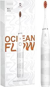 Oclean Electric Toothbrush for Adults, Sonic Toothbrush Soft Gum Care, Whitening, 180 Days Battery Life, IPX7 Waterproof, 76000 VPM Motor, USB C Rechargeable, White