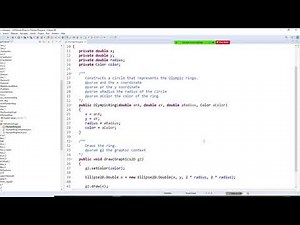 Java GUI programming ,display the Olympic Rings. Color the rings in the Olympic colors part 2 of 2