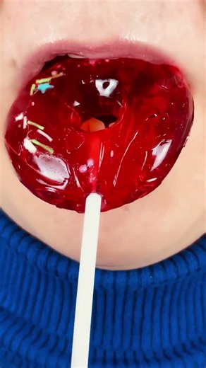 asmr LOLLIPOP WITH STRAWBERRY FLAVOR sounds food mukbang
