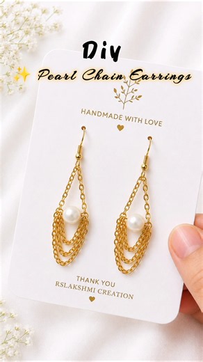 ✨ Handmade Pearl Chain Earrings Tutorial & Showcase 💛