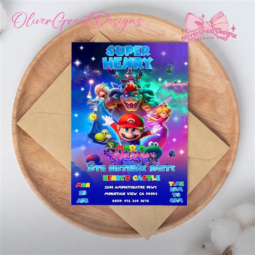 Kids Gaming Birthday Invitation Card, Cartoon Character Party Invite, Boy Birthday Invite, Custom Name Age, Printable or Printed Card - Etsy