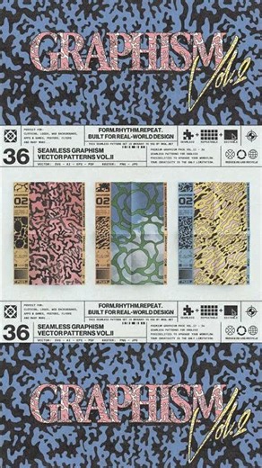 36 Seamless Vector Graphism Patterns Vol.02 Graphic Download