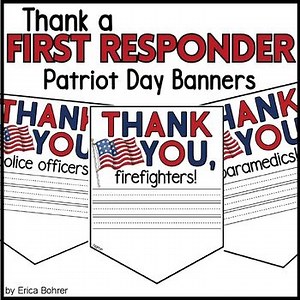 Thank a First Responder Prompts | Patriot Day Banners | 9/11 Activity