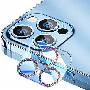 [Hot Item] Ultra-Thin 9h Tempered Glass Rainbow Diamond Camera Lens Protector for iPhone 13 PRO Max 13 Mini 12 PRO Max