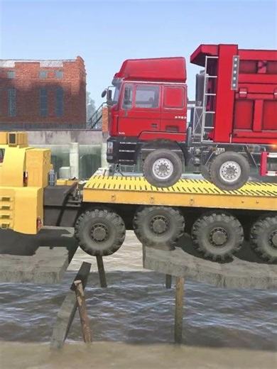 Spintires: MudRunner - Truck almost stuck on giant speed bump#mudrunner #simulation #truck #shorts