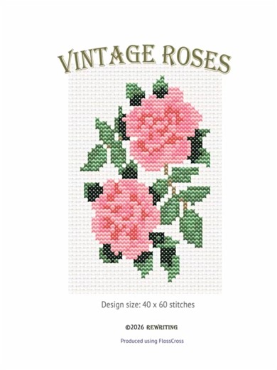 Vintage roses Cross Stitch. My color pattern rewriting. Love this one. Lovely pattern and colors ❤️