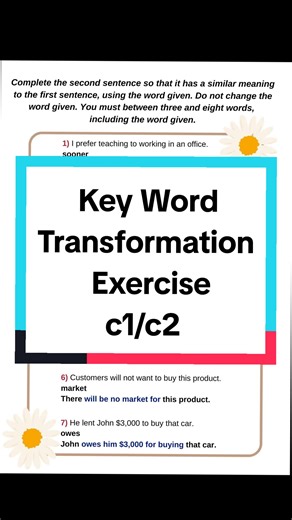 Key Word Transformation Exercise for Teamwork Enhancement