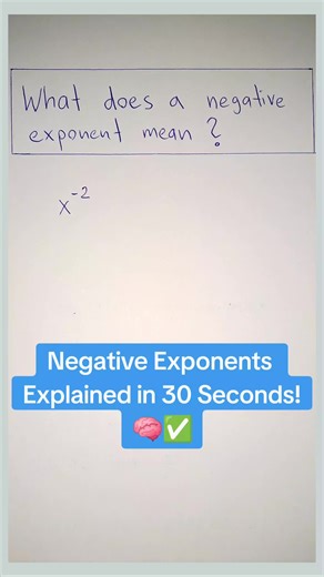 Negative Exponents Explained Quickly and Clearly