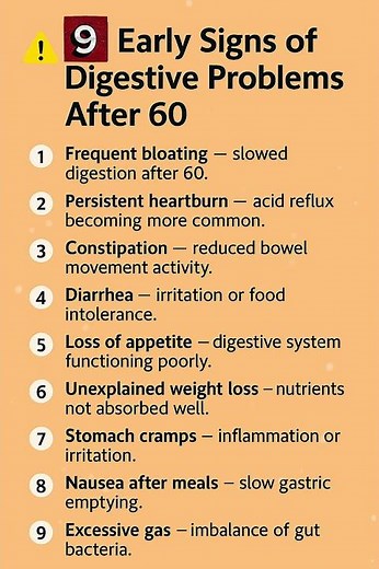 ⚠️ 9 Early Signs of Digestive Problems After 60 | Don’t Ignore These Gut Symptoms
