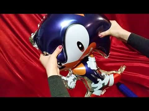 SUPER SONIC THE HEDGEHOG MYLAR FOIL BALLOON INFLATION AND POPPING