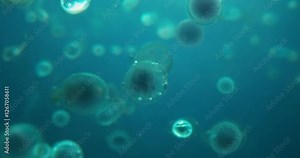 Microscopic Floating Cells and Microorganisms Scientific Animation Stock Video