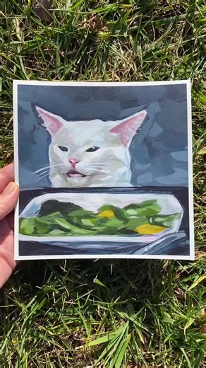 Smudge Cat Meme Art: Salad Cat Painting and Smudge Lord