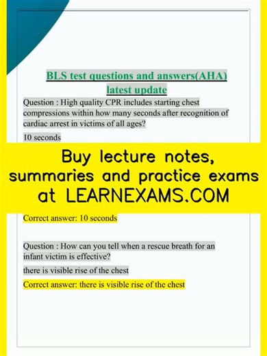 BLS Test Fragen und Antworten (AHA) Neueste Updates