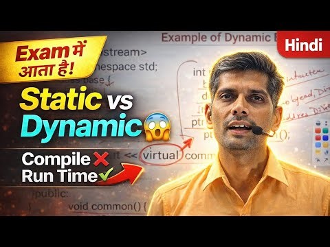 C++ OOPs: Static और Dynamic Binding Easy Explanation with Examples #cpp #oopscpp #codinghindi