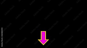 abstract directional arrow icon or swipe down arrow signal animation 4k. down arrow icon animation. Down side direction moving arrow animated on black background.