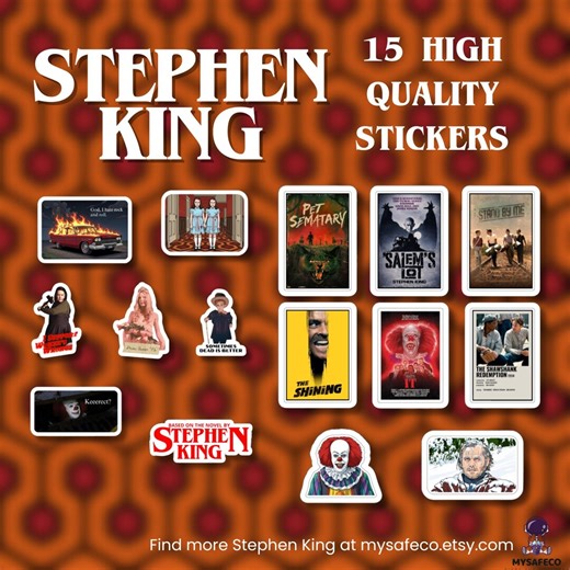 Stephen King Stickers | Pack of 15 Collectable Horror Stickers | Glossy Finish High Quality Sticker Pack - Etsy
