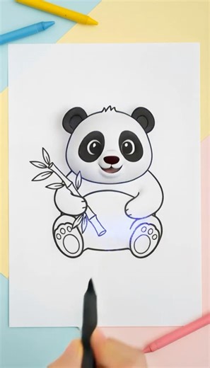 magic Cute panda drawing—so easy you can do it now! 🐼 #tutorial #trending #fypシ