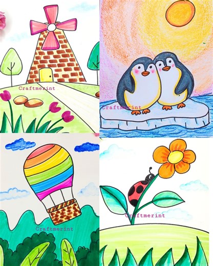 Simple easy DIY drawing for kids #drawing #craft #easydrawing | Craftmerint