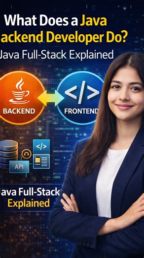 “Fresher to Founder” on Instagram: "What Does a Java Backend Developer Do? | Java Full-Stack Explained In this video, I explain what a Java Backend Developer and Java Full-Stack Developer actually do, in simple and easy-to-understand words. A Java Backend Developer works on the behind-the-scenes logic of an application. Whenever you log in, fetch data, place an order, or make a payment, the backend handles everything securely and efficiently. This role mainly uses Java with Spring and Spring Boo