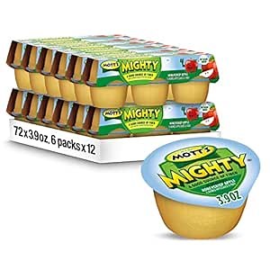Mott's Mighty Honeycrisp Apple Applesauce, 3.9 Oz Cups, 72 Count (12 Packs Of 6), No Sugar Added, Good Source Of Fiber, Supports A Healthy Digestive System, Gluten-free, Kosher