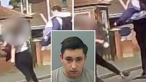 Terrifying moment knife-wielding predator attempts to murder schoolgirl