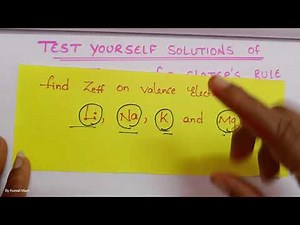 Test yourself Solutions of Slater's rule