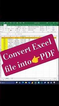how to convert an Excel file into PDF? #excel #excelformula