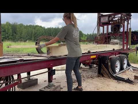 Sawing LONG poplar log!