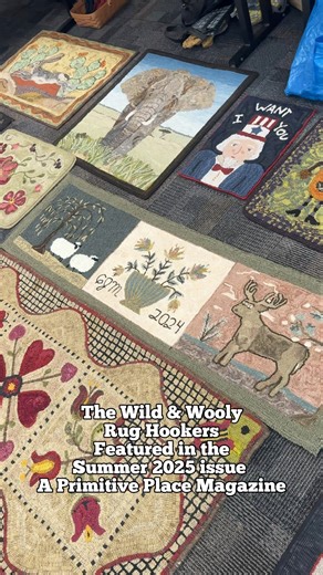 Here is a closer look at all of the incredible hooked rugs handmade by The Wild & Wooly Rug Hookers of Tempe, Arizona. Check out their story in the Summer 2025 issue of A Primitive Place magazine. | A Primitive Place Magazine