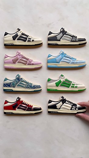 AMIRI's classic Skel-Top Low sneakers become hand-decorated cookies, replicating their silhouette, and signature bone appliqué in the Pre-Spring 2024 colorways. Discover now at amiri.com and at AMIRI flagships. #AMIRI