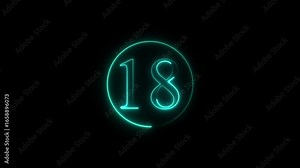 blue Glowing Neon Countdown Numbers Animation | Futuristic Neon Number, 4k video