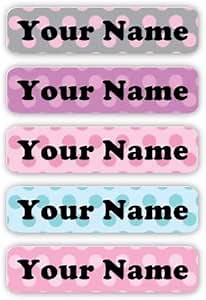 Oliver's Labels Light Polkadots Theme Iron-on Clothing Labels, 60 Permanent, Personalized Name Tags for Kids' Clothes, School Uniforms, Camp Gear - Washing Machine & Dryer Safe