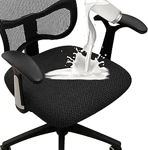 FORCHEER Waterproof Office Chair Seat Cover 20x20 1 Piece Strechable Jacquard Mesh Office Chair Seat Slipcover for Desk Chair Washable Replacement
