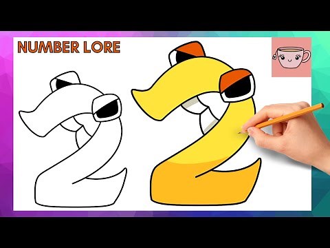 How To Draw Number Lore # 2 - Two| Cute Easy Step By Step Drawing Tutorial