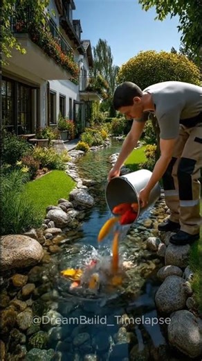 Backyard Stream Pond for Koi (Ideas)