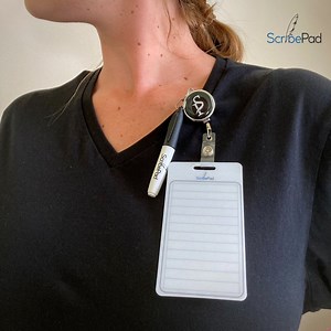 Scribepad - A Dry-erase Notepad Attached to a Retractable Badge Reel and Wet-erase Marker. Perfect Medical Worker, Nurse, Teacher Gifts - Etsy
