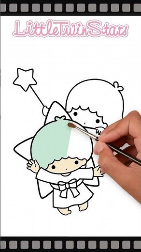 Little twin stars（キキ＆ララ）#サンリオ #ぬりえ