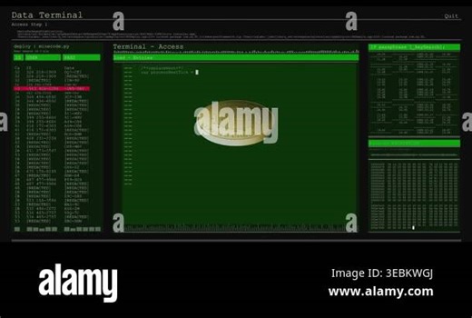 Gold token appearing from black rotating and scaling over green terminal obscuring code showing NFT. Coin, metallic, futuristic, dashboard, interface, rotation, cursor Stock Video Footage - Alamy