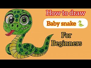 How to draw baby snake 🐍 Easy step by step drawing for beginners #trending