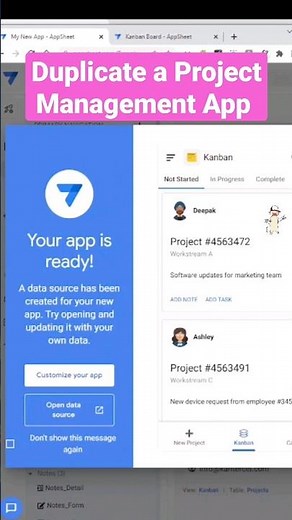 Project Management App Example in Appsheet #apps #appsheet
