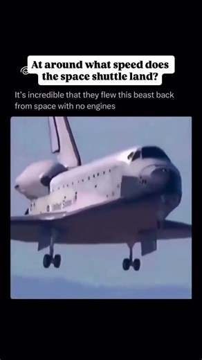 nasa space shuttle landing. At around what speed does this shuttle come in at? Vid from @galaxies