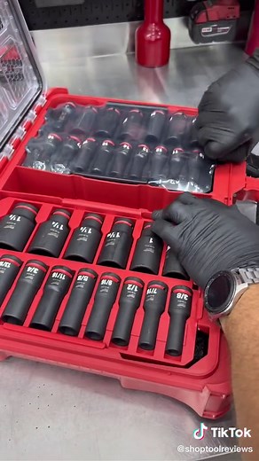 We knew that @milwaukeetool was releasing these new PACKOUT Shockwave Impact Socket Sets, but we didn’t know there was a surprise inside. The foam inserts below the sockets worked great for profiling and cutting the shape of a ratchet and extension. This 31-piece set should hit the shelves soon for around $250. Lifetime warranty. . #milwaukeetool #nothingbutheavyduty #shockwave #shoplife #str22mil #mechanic #mechaniclife #tooltip #tipsandtricks #trucks #trucklife #construction #mondaymotivation