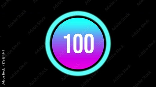circle counting time 0 to 100 animated footage template, circle counting time loading animated footage elements