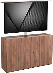 VIVO Walnut TV Cabinet Designed to Conceal Motorized Vertical Lift Television Stands, Holds 32 to 55 inch TVs up to 132 lbs, CASE-EUP1WN