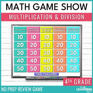 Multiplication & Division Game Show | 4th Grade Math Review Test Prep Activity