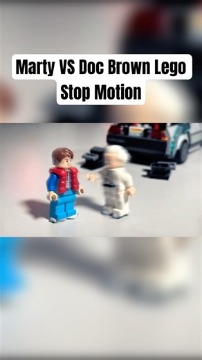 Marty🔴🔵 VS Doc Brown⚪️ LEGO Stop Motion!! #lego #legostopmotion #backtothefuture #martymcfly