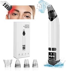 Blackhead Remover - Multifunctional Blackhead Remover Pore Vacuum Heating, Electric Acne Blackhead Remover Tool, 4 Types of Suction Power with LED Display, Rechargeable Acne Remover Tool Kit.