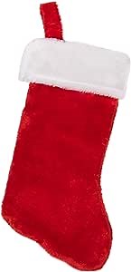 Windy City Novelties 14” Red Plush Christmas Stocking – Classic Holiday Decoration for Mantels, Parties & Gift Stuffers